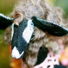 Lamb: Tabatha the Black Fancy Lamb - Pillow Whimble Companion from The Upper Meadows, Lumenesia