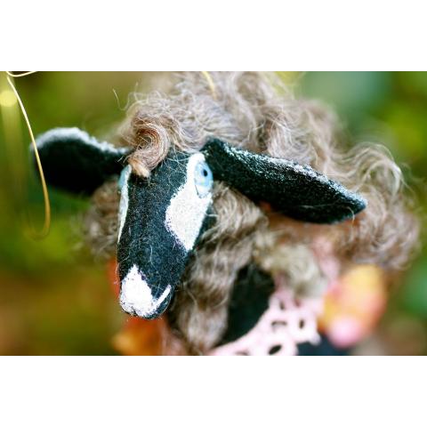 Lamb: Tabatha the Black Fancy Lamb - Pillow Whimble Companion from The Upper Meadows, Lumenesia