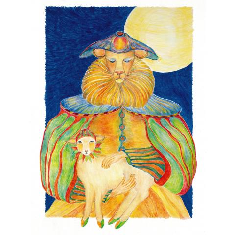 Giclee Print: The Lion Walks with the Lamb