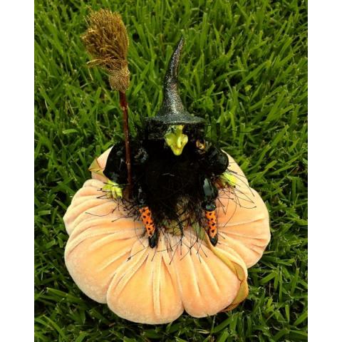 Figure - Ceramic; Fabric; Embellishment: Agatha, the Whimble Witch