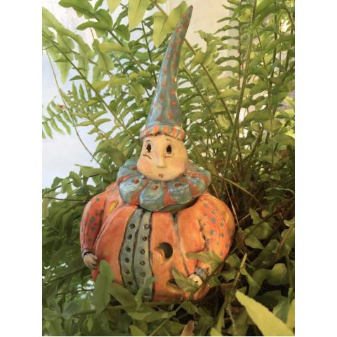 Figure - Ceramic: Seasonal Lantern Series - The Pillow Whimble Pumpkin Patch Lantern